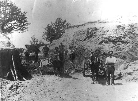 At the claybank in the early days of the BRIGHAM brickyard